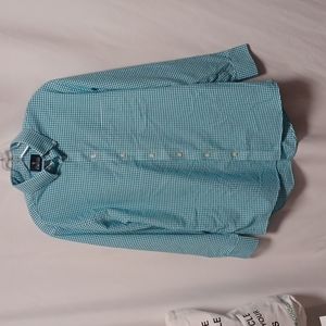 Stafford Tailored Travel Wrinkle Free Oxford Long Sleeve Button Down Neck 15.5